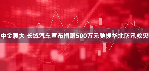 中金宸大 长城汽车宣布捐赠500万元驰援华北防汛救灾